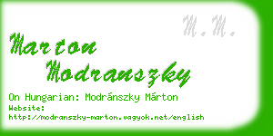 marton modranszky business card