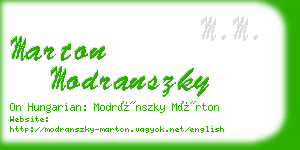 marton modranszky business card